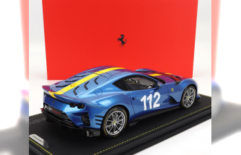 FERRARI 812 Competizione №112 (2021) - Con Vetrina - With Showcase, Blue Met Yellow