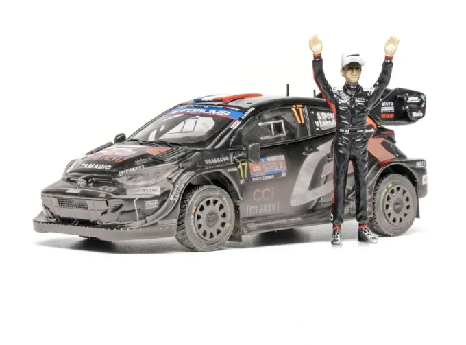 TOYOTA GR YARIS RALLY1 TEAM TOYOTA GAZOO RACING №17 WRC Rally Chile (after race dirty version) (2025) Sebastian Ogier - Vincent Landais - WITH STANDING FIGURE