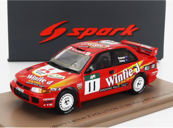 MITSUBISHI Lancer Evolution Iii №11 Rally Api Australian (1997) Ed Ordynski - Mark Stacey, Red