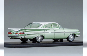 CHEVROLET Impala Sedan Six Windows (1959), light green metallic / white