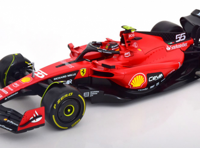 FERRARI F1 Sf-23 Team Scuderia Ferrari №55 Season (2023) Carlos Sainz - Exclusive Carmodel, Red Black