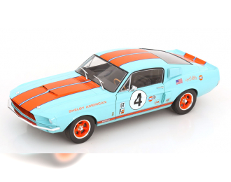 FORD Shelby Mustang Shelby Gt500 Racing №4 Tribute Coupe (1967), Light Blue Orange