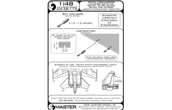 Стекатели статического электричества для самолетов Су-27, 30, 33, 34