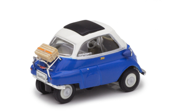 BMW Isetta 250 с чемоданом, синий с белым