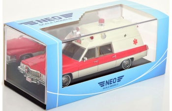 CADILLAC Superior Ambulance (скорая медицинская помощь) (1977), White / Red