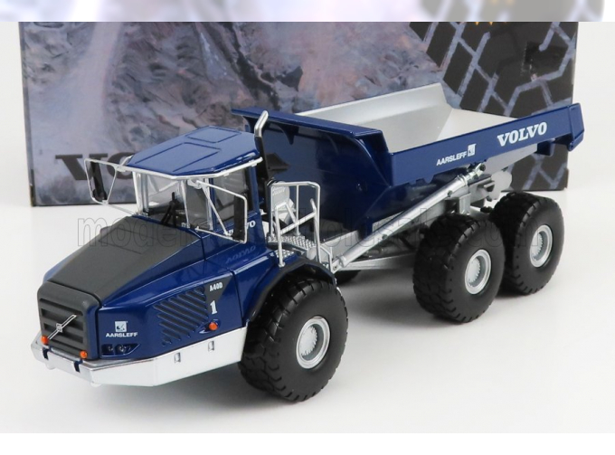 RC VOLVO A40d Truck Cassonato Ribaltabile Cava Mineraria Tractor 3-assi (2001), Blue Silver