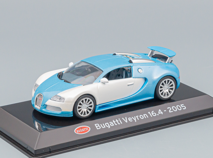 BUGATTI Veyron 16.4 (2005) - Con Vetrina - With Showcase, Light Blue Silver