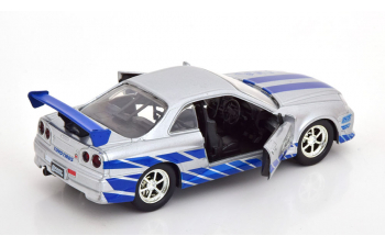 NISSAN Skyline GT-R (BNR34) Fast and Furious, Brian, silver blue