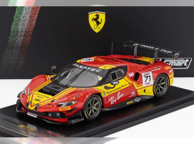 FERRARI 296 Gt3 3.0l Twin Turbo V6 Team Af Corse №71 24h Spa (2024) David Vidales – Vincent Abril – Thomas Neubauer, Red Yellow