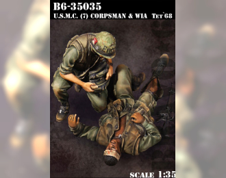 U.S.M.C. (7) Corpsman & WIA, Tet'68 / U.S.M.C. (7) Санитар и раненый в бою, Тет'68