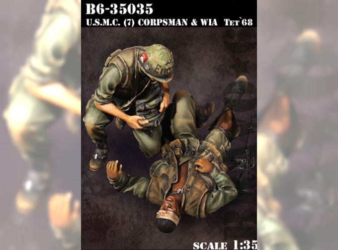 U.S.M.C. (7) Corpsman & WIA, Tet'68 / U.S.M.C. (7) Санитар и раненый в бою, Тет'68