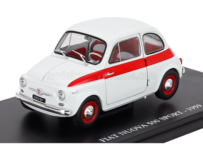 FIAT 500 Sport (1959) - Con Vetrina - With Showcase, White Red