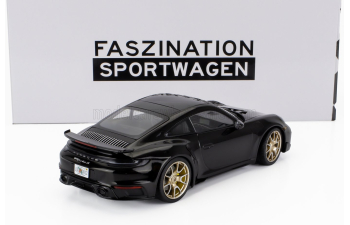 PORSCHE 911 992 Turbo S Coupe (2022) - Gold Rims, Black