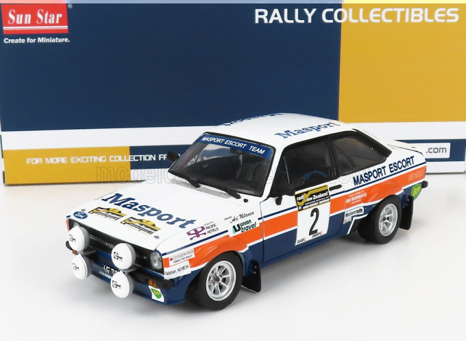 FORD ESCORT RS1800 (night version) №2 2nd RALLY SOUTH PACIFIC NEW ZEALAND (1977) A.VATANEN - J.SCOTT, WHITE/ORANGE/ BLUE