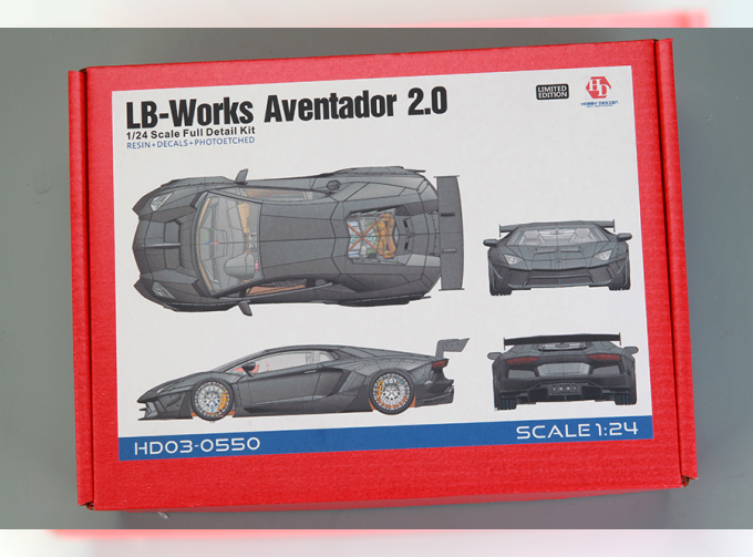 1/24 LB-Works Aventador 2.0 Full Detail Kit (Resin+PE+Decals+Metal Wheels+Metal parts+Metal Logo)