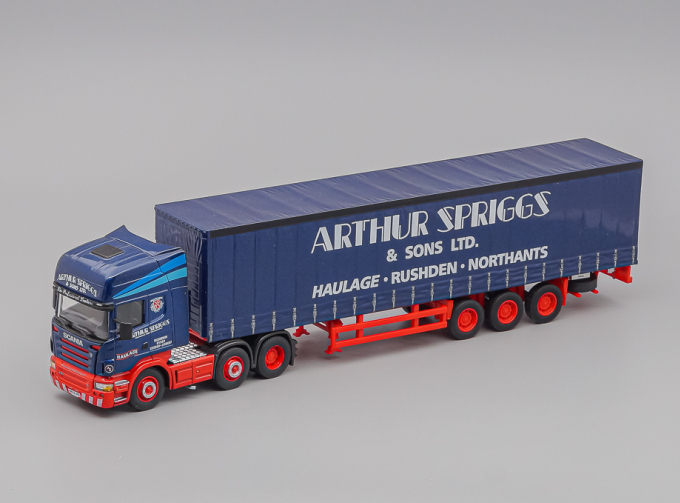 SCANIA R620 Arthur Spriggs трейлер с прицепом, blue / red