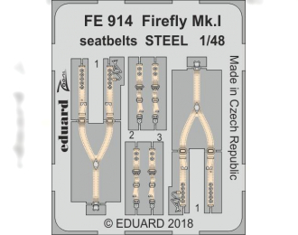 Фототравление для модели Firefly Mk. I seatbelts STEEL