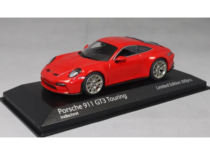 PORSCHE 911 (992) GT3 TOURING COUPE (2021), red/golden rims