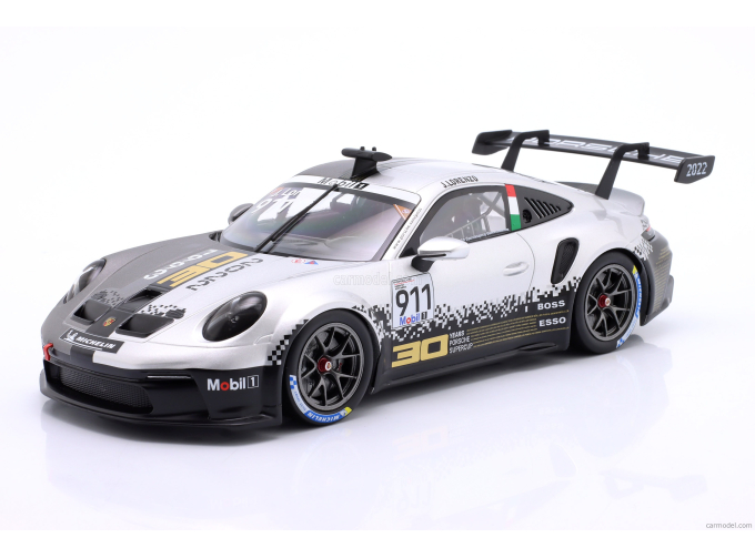 PORSCHE 911 992 Gt3 Cup 4.2l Team Porsche Motorsport №911 Porsche Supercup Imola (2022) Jorge Lorenzo, White Grey