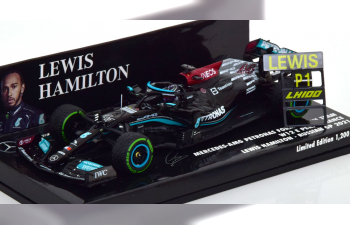 MERCEDES-BENZ GP F1 W12 Mercedes M12 Eq Power+ Team Amg Petronas Motorsport Formula One N 44 Winner Sotchi Russian Gp 2021 Lewis Hamilton - 100th Victory F1 With Pit Board, Black Green