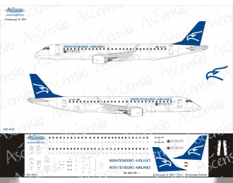 Декаль на самолет Embraer 195 (Montenegro Airlines)