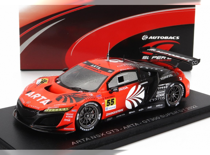 HONDA Nsx Gt3 Team Arta №55 Gt300 Super Gt (2022) H.Mutoh - I.Komura, Orange Black