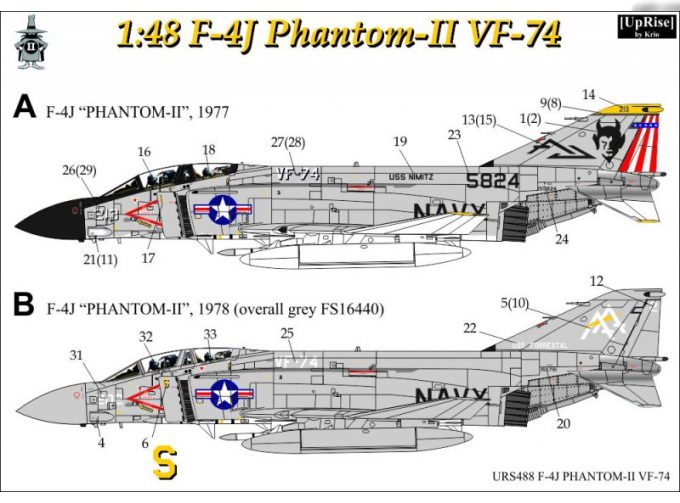 Декаль для F-4J Phantom-II VF-74