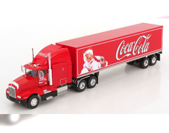 KENWORTH T600 тягач с прицепом "Coca-Cola" (1986), красный