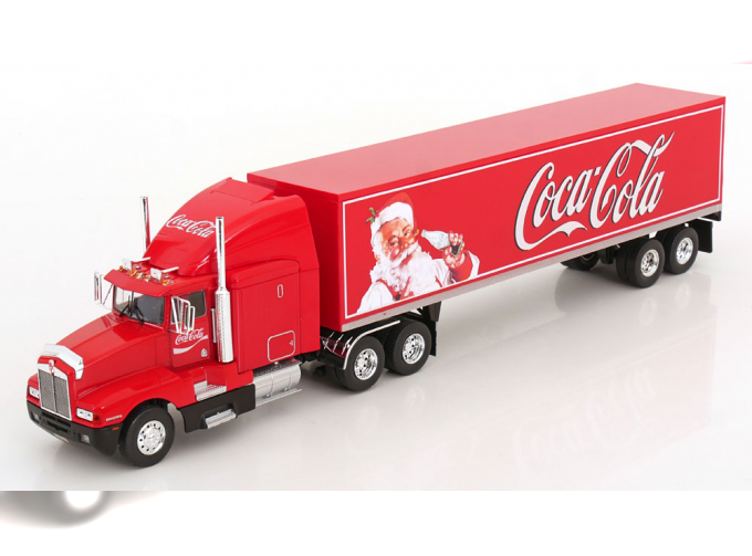 KENWORTH T600 тягач с прицепом "Coca-Cola" (1986), красный