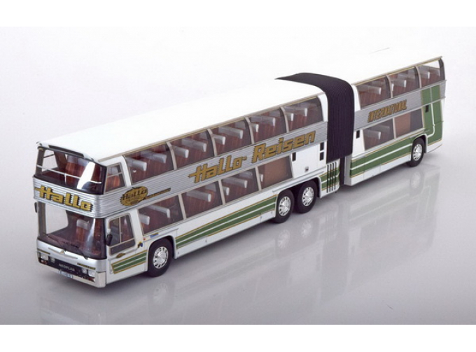 NEOPLAN Jumbocruiser "Hallo-Reisen" (1975), white / green