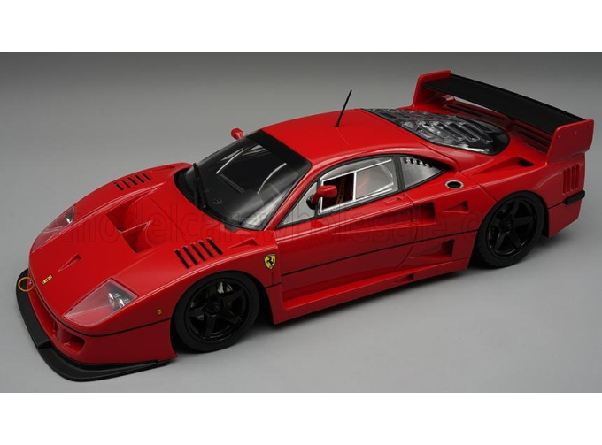 FERRARI F40 Lm Press Version (1996) - Black Rims - Con Vetrina - With Showcase, Red