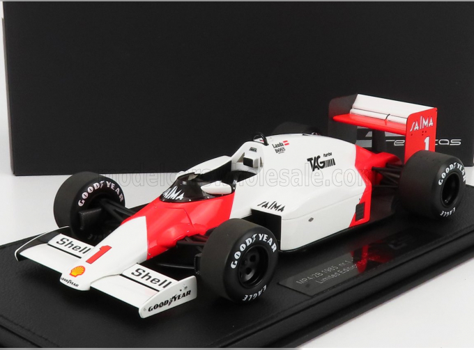 McLAREN F1 Mp4/2b N 1 Season 1985 Niki Lauda - Con Vetrina - With Showcase, White Red