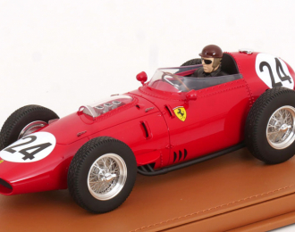 FERRARI F1 Dino 246/256 Team Scuderia Ferrari №24 Winner Reims France Gp (with Pilot Figure) (1959) Tony Brooks, Red