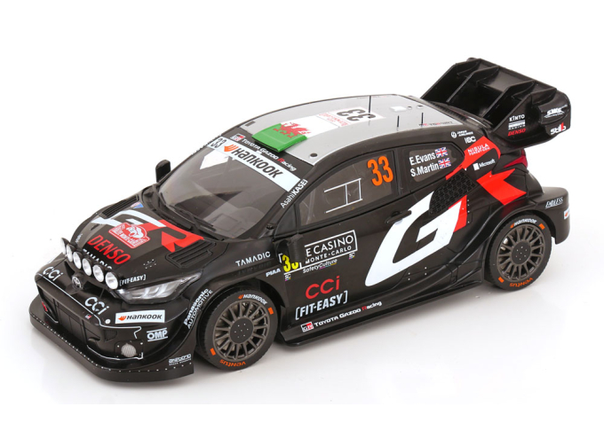 TOYOTA Yaris Gr Hybrid Rally1 Team Toyota Gazoo Racing Wrt №33 2nd Rally Montecarlo (2025) Elfyn Evans - Scott Martin, Black