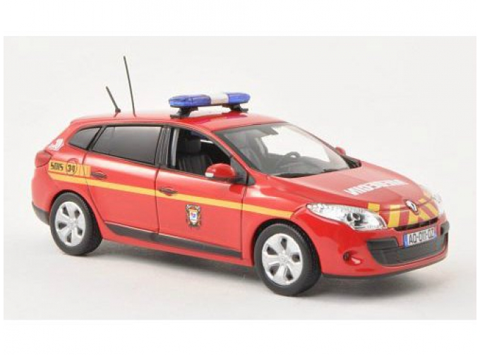 RENAULT Megane Estate Pompiers (пожарная скорая медицинская помощь) 2011, red