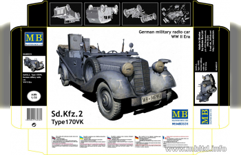 Сборная модель Sd.Kfz. 2 Type 170VK, немецкий военный автомобиль