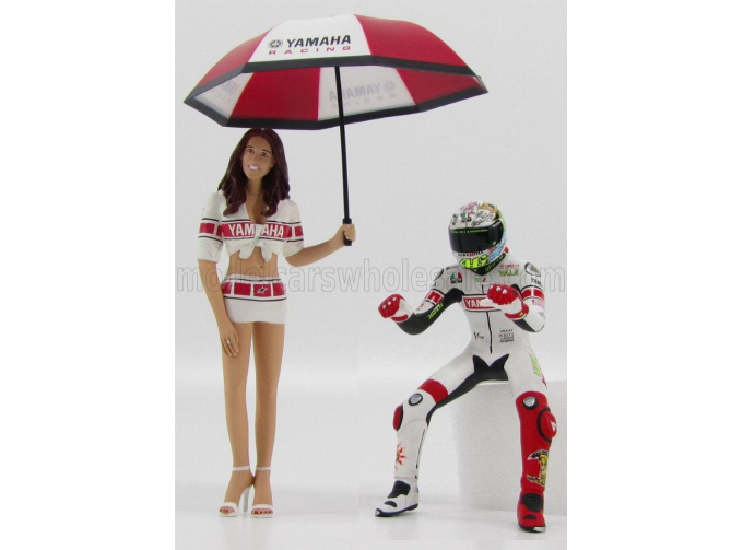 Фигурки Valentino Rossi & Ombrellina Gp Valencia (2005), White Red