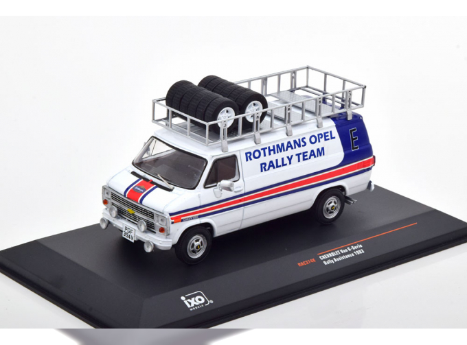 CHEVROLET G-Serie техничка "Rothmans Opel Rally Team" с багажником и колесами на крыше 1983