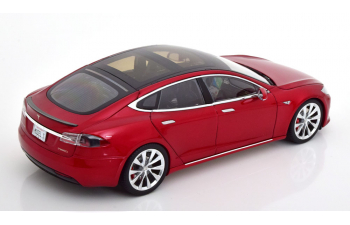 TESLA Model S P100D (2016), red metallic