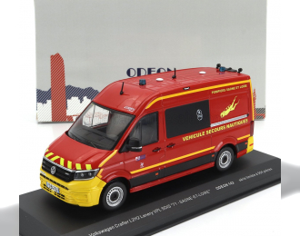VOLKSWAGEN Krafter L2h2 Lanery Vpl Sdis 71 Saone Et Loire Vehicule Secours Nautiques Sapeurs Pompiers (2020), Red Yellow