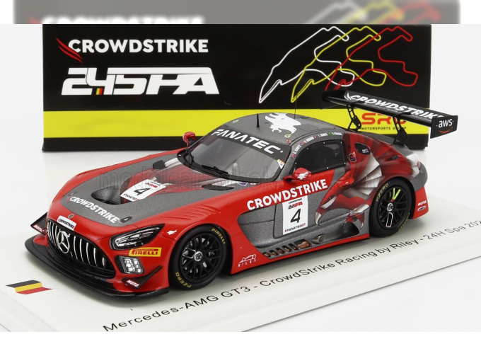 MERCEDES-BENZ Amg Gt3 Team Crowdstrike Racing №4 24h Spa (2023) G.Kurtz - I.James - C.Braun - F.fraga, Red Black