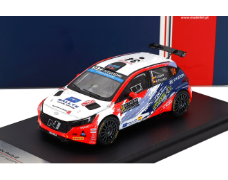 HYUNDAI I20 Rally2 Team Teo Martin Motorsport №34 Rally Montecarlo (2023) Pepe Lopez - Borja Rozada, White Red Fluo Blue