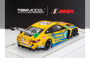 BMW 4-series M4 Gt3 3.0l Twin Turbo Team Turner Motorsport №96 Imsa 24h Daytona (2024) Michael Dinan - Robby Foley - Patrick Gallagher - Jens Klingmann, Yellow Blue