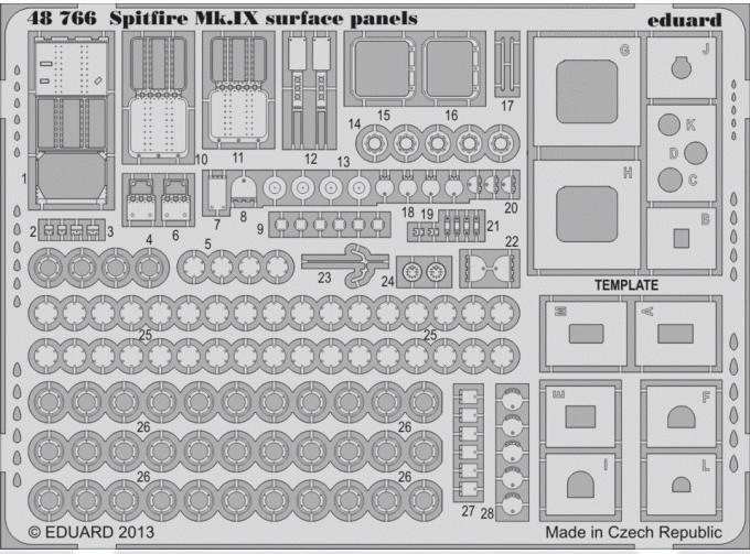 Фототравление Spitfire Mk.IX surface panels