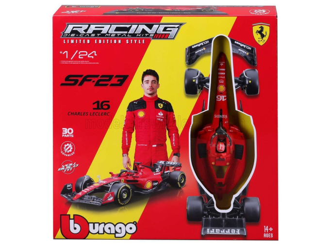 Сборная модель FERRARI F1 Sf-23 Team Scuderia Ferrari №16 Season (2023) Charles Leclerc, Red Black
