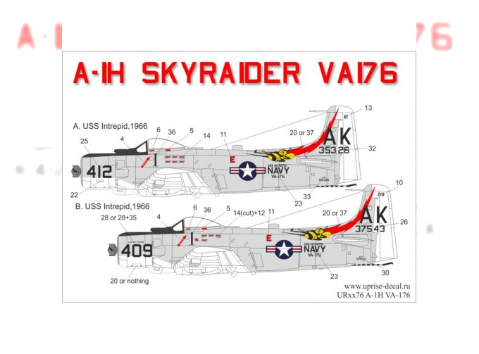 Декаль для A-1H Skyrader VA-176