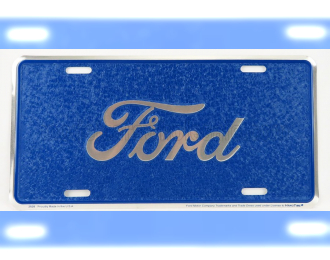 ACCESSORIES Funny Metal Plate - Ford Script Mosaic, Blue