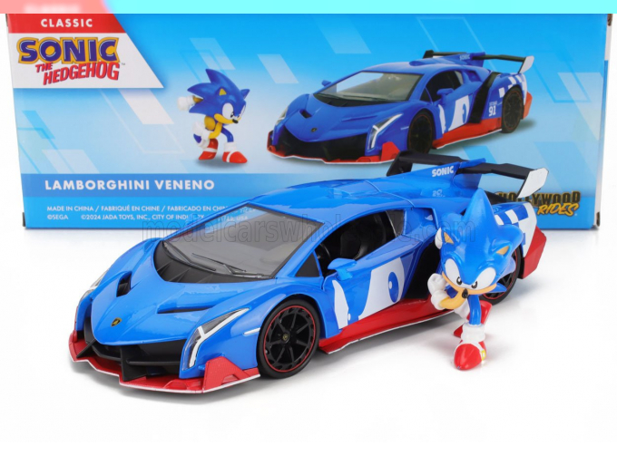 LAMBORGHINI Veneno N 91 With The Hedgehog Sonic Figure (2013), Blue Red