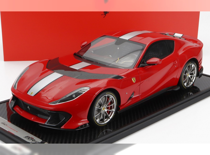 FERRARI 812 Competizione 2021 - Con Vetrina - With Showcase, Rosso Corsa - Red Silver