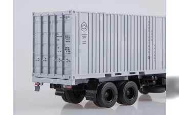 Камский грузовик 53212 контейнеровоз с прицепом ГБК-8350, красный / серый